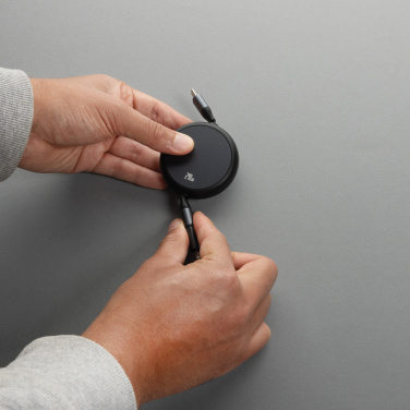 Logo trade promotional gifts picture of: Terra RCS recycled aluminium retractable 240W 2-in-1 cable