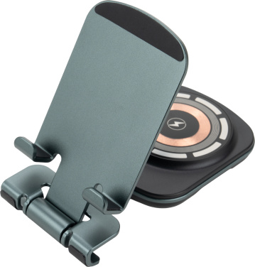Logo trade promotional gifts image of: Phone holder with wireless charger