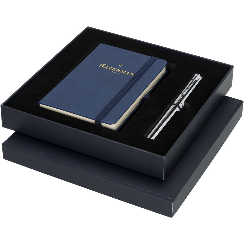 Logo trade promotional giveaways image of: Waterman gift box with A6 notebook