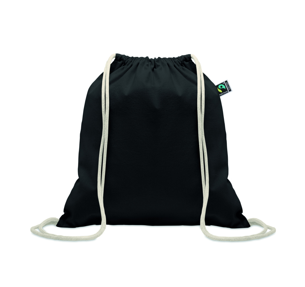 Logo trade promotional gifts image of: Drawstring bag Fairtrade 180gr