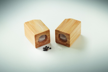 Logo trade promotional merchandise picture of: Bamboo salt & pepper set