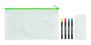 Logo trade advertising products image of: Pencil case with 4 crayons