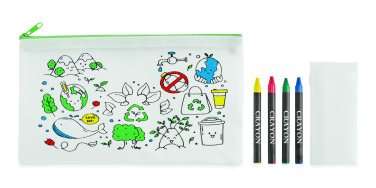 Logo trade promotional giveaways image of: Pencil case with 4 crayons