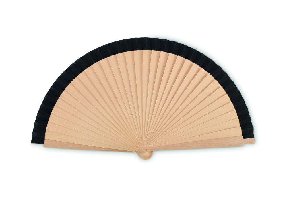 Logo trade advertising products image of: Wooden hand fan