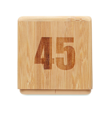 Logo trade promotional gift photo of: Bamboo twist snooze timer