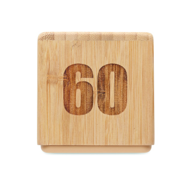 Logo trade promotional giveaways image of: Bamboo twist snooze timer