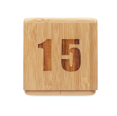 Logotrade promotional giveaway image of: Bamboo twist snooze timer