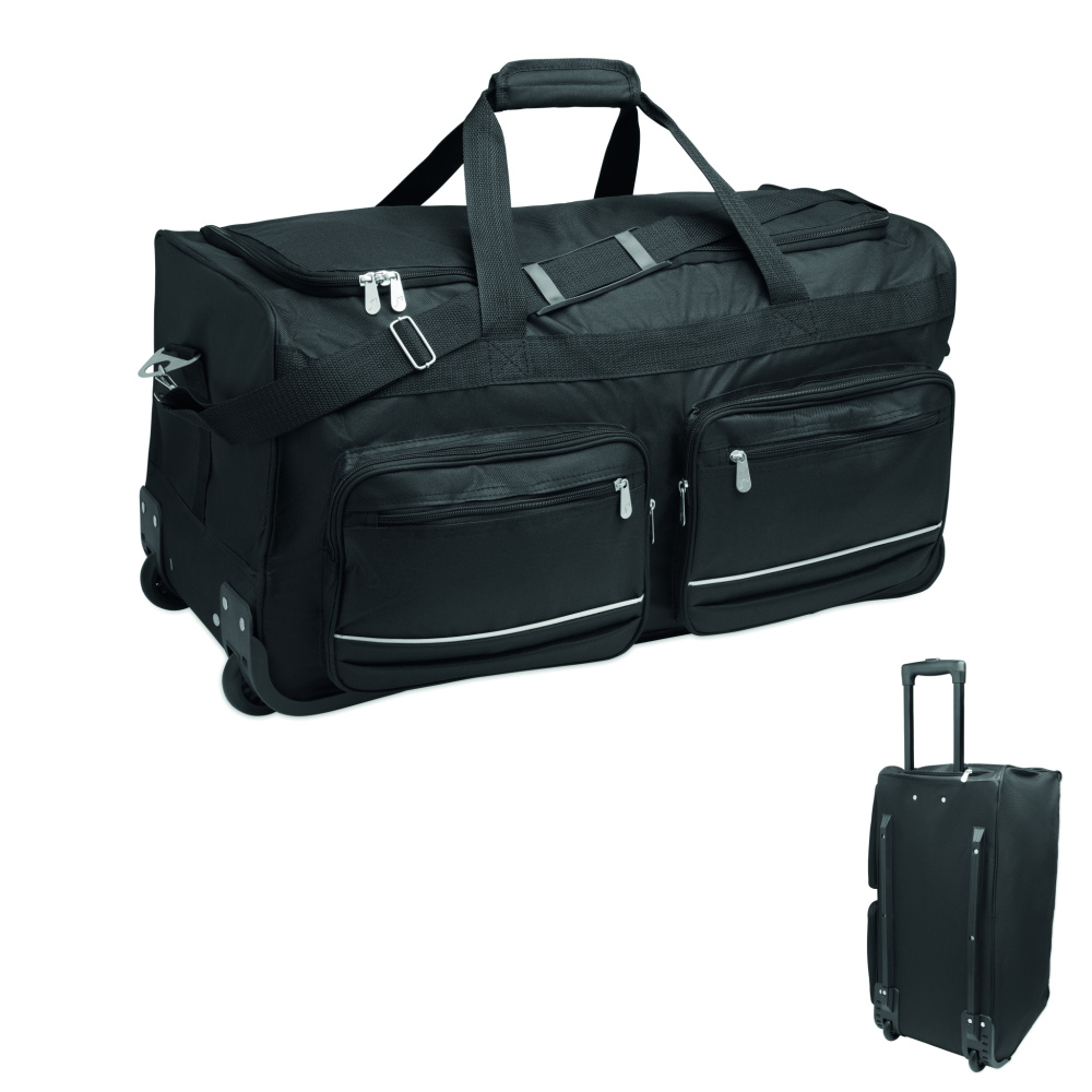 Logo trade promotional gifts picture of: Duffle bag trolley 600D RPET
