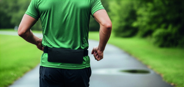 Logo trade promotional item photo of: Sports waist bag 600D RPET