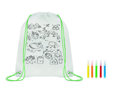 Logo trade corporate gifts picture of: Non woven kids bag with pens