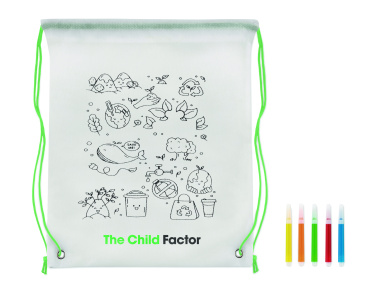 Logo trade corporate gifts picture of: Non woven kids bag with pens