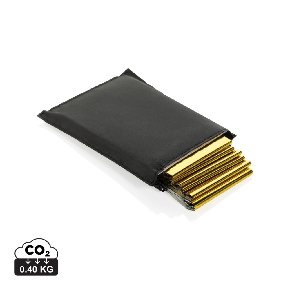 Logotrade promotional merchandise picture of: Solra emergency blanket in RCS recycled RPET pouch