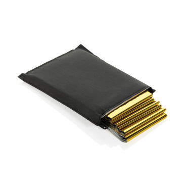 Logo trade promotional items image of: Solra emergency blanket in RCS recycled RPET pouch