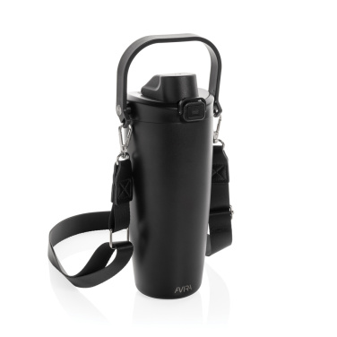 Logo trade corporate gifts image of: Avira Ayala RCS re-steel duosip lockable crossbody tumbler