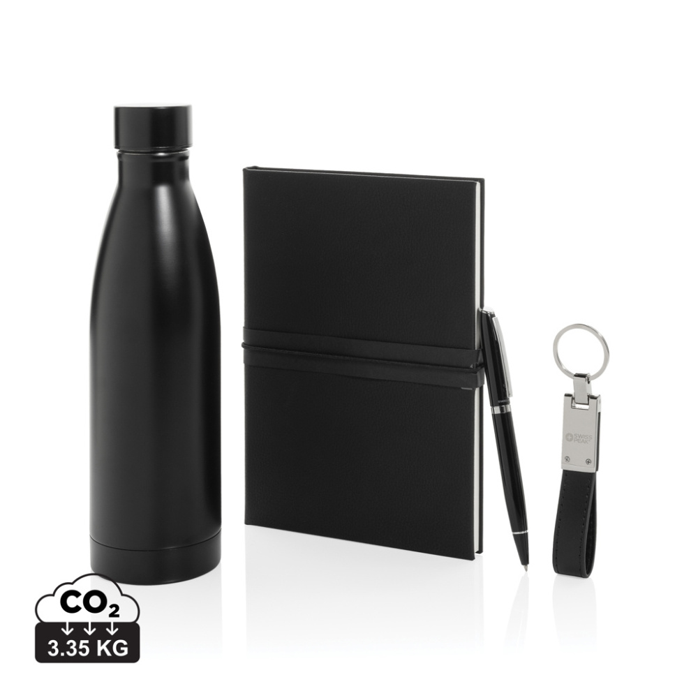 Logotrade promotional merchandise image of: Swiss Peak RCS deluxe business gift set w/ water bottle