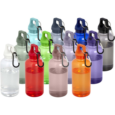 Logo trade business gift photo of: Oregon 400 ml RCS certified recycled plastic water bottle with carabiner
