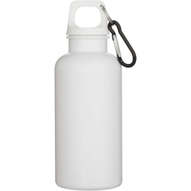 Logotrade business gift image of: Oregon 400 ml solid colour RCS recycled plastic water bottle with carabiner