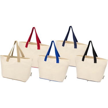 Logo trade promotional merchandise picture of: Sierra 140 g/m² GRS recycled foldable cotton tote bag 7L