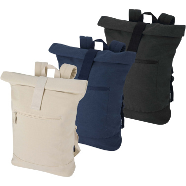 Logotrade advertising products photo of: Recanvas 14” GRS recycled rolltop backpack 16L
