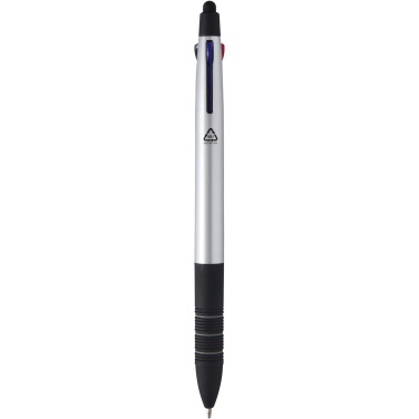 Logo trade promotional product photo of: Trine 3-ink RCS recycled ballpoint pen with stylus