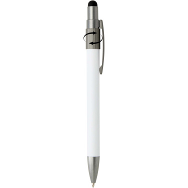 Logo trade advertising products image of: Rill RCS recycled ballpoint pen with stylus and fidget spinner (black ink)