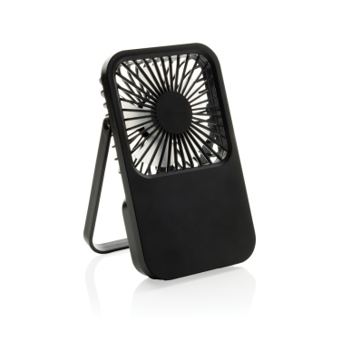 Logo trade promotional merchandise picture of: Aervina RCS recycled plastic re-chargeable desk fan