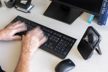 Logotrade promotional merchandise photo of: Aervina RCS recycled plastic re-chargeable desk fan