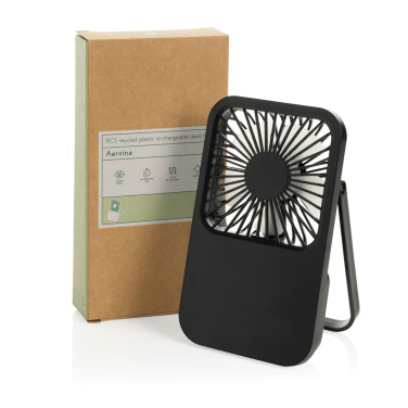 Logotrade promotional item image of: Aervina RCS recycled plastic re-chargeable desk fan