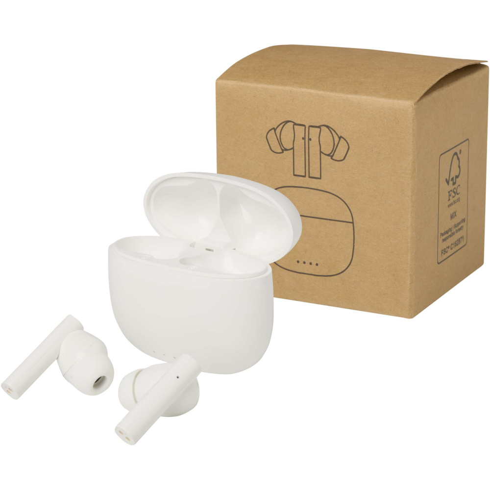 Logotrade promotional merchandise image of: Alterf recycled plastic True Wireless Bluetooth® headset with silicone eartips