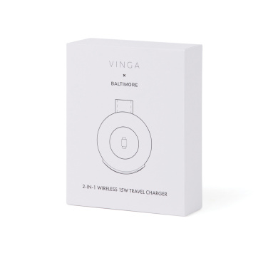 Logo trade advertising product photo of: VINGA Baltimore RCS 2-in-1 Wireless 15W Travel Charger