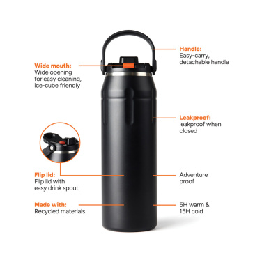 Logo trade advertising product photo of: Nordic Drift Trail RCS Insulated sports bottle 940ml