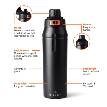 Logo trade promotional products image of: Nordic Drift Trail RCS Insulated Lockable Sports Bottle