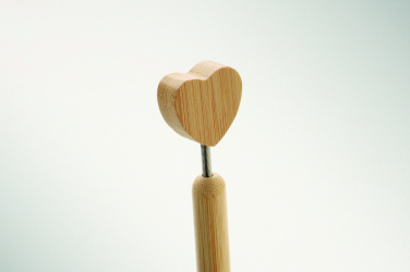 Logo trade promotional giveaway photo of: Bamboo heart ball pen