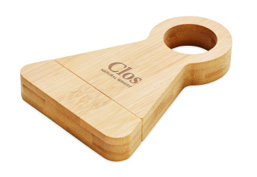 Logo trade promotional giveaways picture of: Bamboo bottle stand & opener
