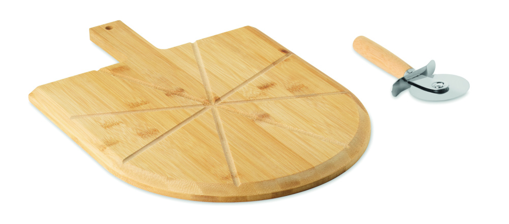 Logotrade promotional item image of: Bamboo pizza board & cutter