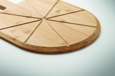 Logo trade advertising products picture of: Bamboo pizza board & cutter
