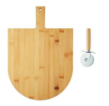 Logotrade promotional gift image of: Bamboo pizza board & cutter