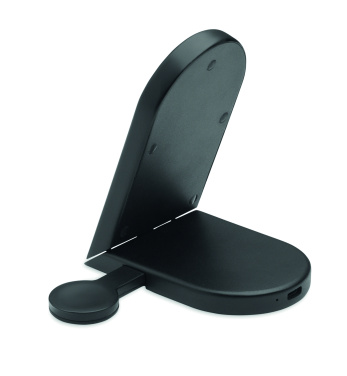 Logo trade promotional gifts image of: Foldable 3-in-1 charger 15W