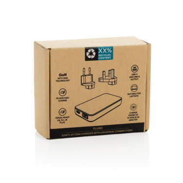 Logotrade promotional merchandise image of: Fluxo RCS 65W flat GAN charger with universal connectors