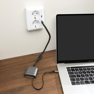 Logo trade promotional gifts image of: Spira RCS recycled retractable 100W fast charging cable