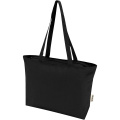 Ningbo 320 g/m² zippered cotton tote bag 15L, Black