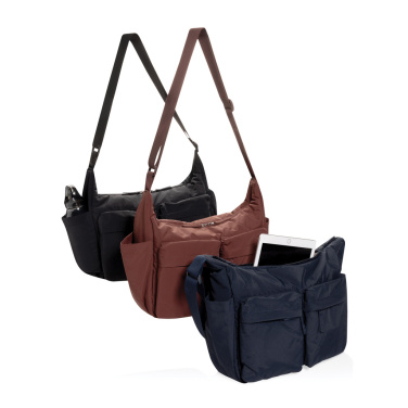 Logo trade corporate gifts image of: KENTO URBAN RCS recycled nylon padded crossover bag