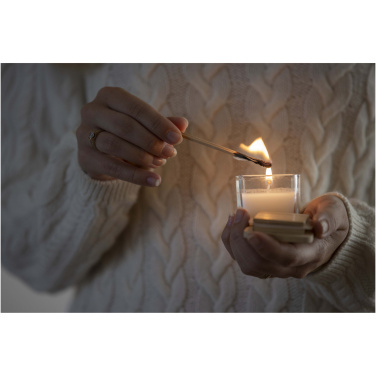 Logo trade promotional gifts picture of: Ambra square glass candle with bamboo lid