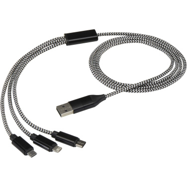 Logotrade promotional gift image of: Alphecca recycled aluminium and RPET 5-in-1 charging cable 