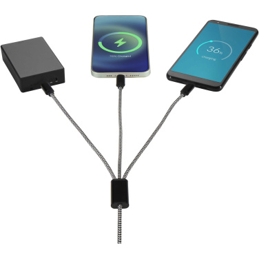 Logotrade promotional product image of: Alphecca recycled aluminium and RPET 5-in-1 charging cable 