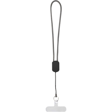 Logotrade corporate gift image of: Arich RCS recycled wrist lanyard with built-in 20W Type-C charging cable