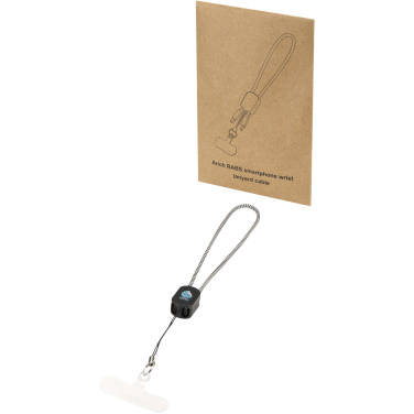 Logotrade advertising products photo of: Arich RCS recycled wrist lanyard with built-in 20W Type-C charging cable
