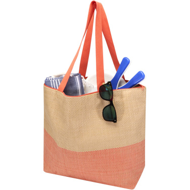 Logotrade promotional gift image of: Rhythm straw paper large zipped tote bag 21L