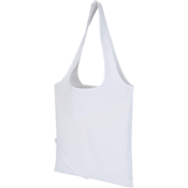 Logotrade promotional items photo of: Madras Blend 140 g/m² GRS recycled foldable cotton tote bag 7L