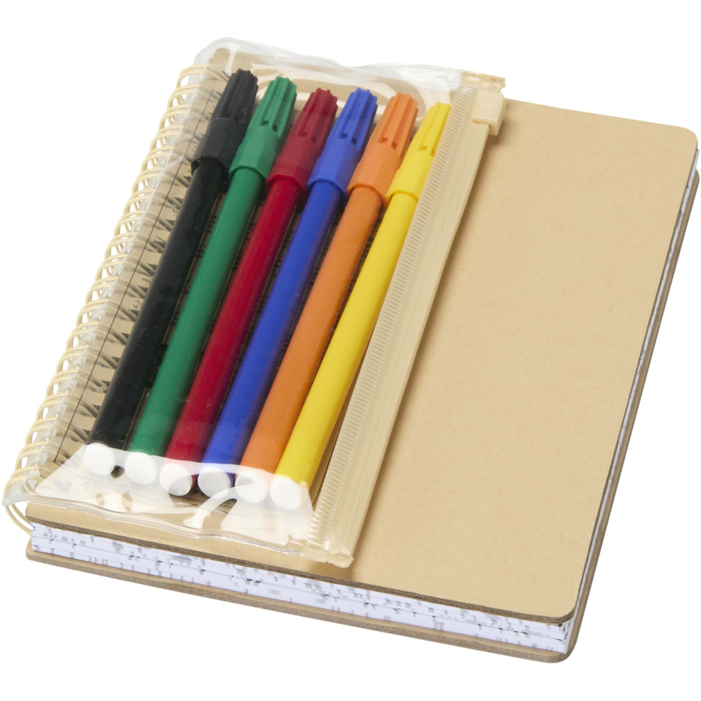 Logotrade promotional giveaways photo of: Squiggle B6 hard cover notebook and markers set